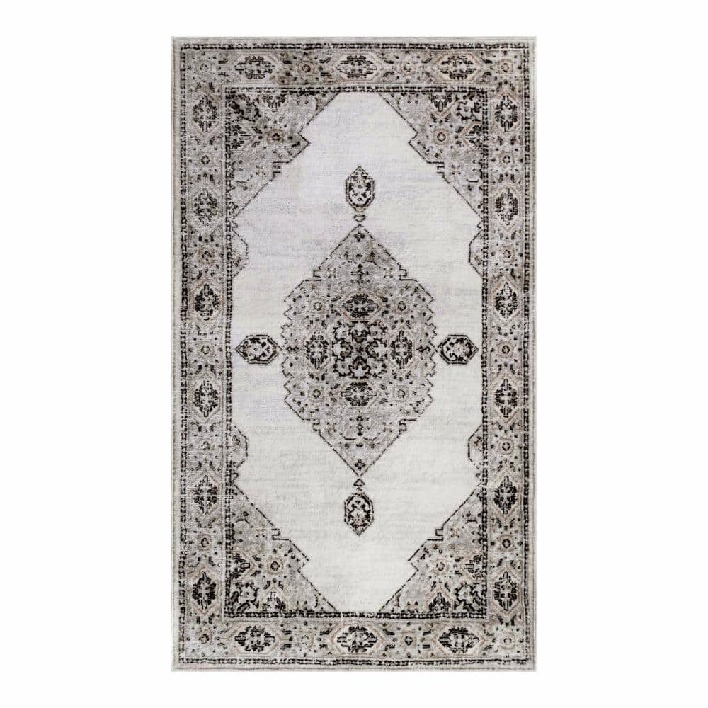 SUPERIOR Kailani Cream/Grey 7 ft. 6 in. x 9 ft. 6 in. Modern Farmhouse