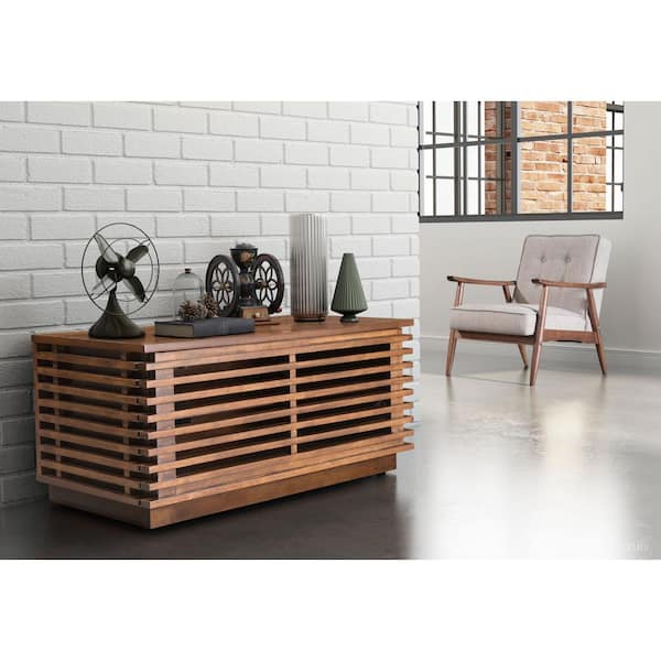 ZUO Linea 36 in. Walnut Rectangle Wood Console Table with Storage