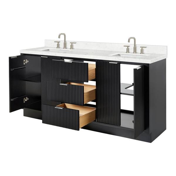 ara マーブル36 ARIEL Milan 72 in. W x 21.5 in. D x 36 in. H Double Sink