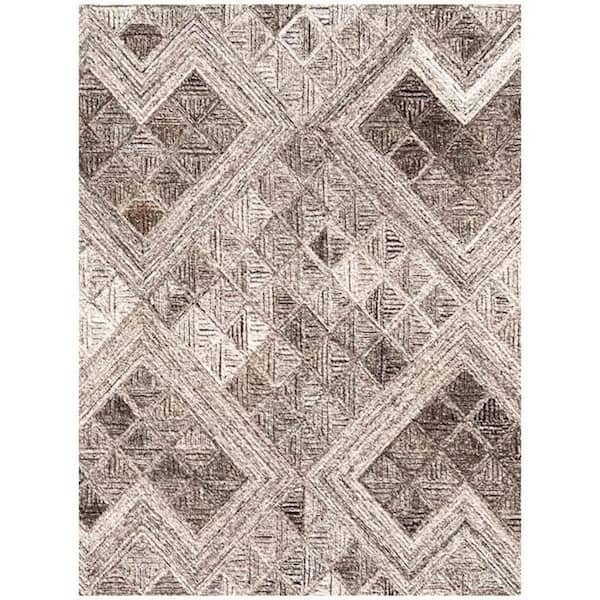 Silver 5 ft. x 8 ft. Abstract;Geometric Area Rug