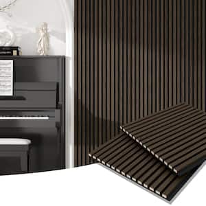 23.6 in. x 23.6 in. Walnut Wood Soundproofing Wall Decal Wall Panels 4-Piece
