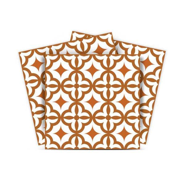 MI ALMA White and Brown C9 7 in. x 7 in. Vinyl Peel and Stick Tile (24 Tiles, 8.17 sq. ft./Pack)