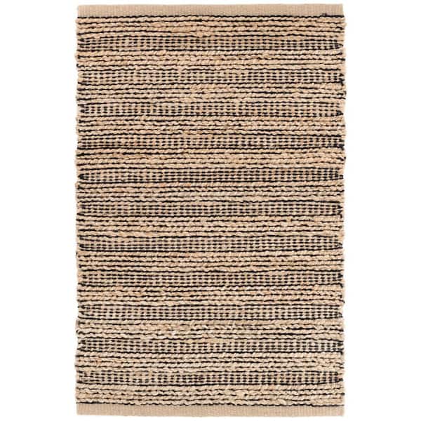 3 ft. x 5 ft. Black Simba Handwoven Jute Indoor Area Rug