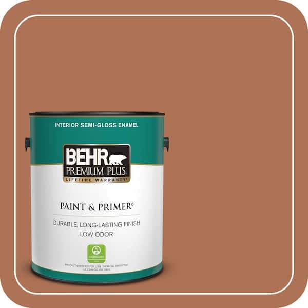 BEHR PREMIUM PLUS 1 gal. #PPU3-15 Glazed Pot Semi-Gloss Enamel Low Odor Interior Paint & Primer