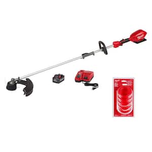 M18 FUEL 18V Lithium-Ion Brushless Cordless QUIK-LOK String Trimmer 8Ah Kit with 0.095" Trimmer Line 20' Pre-Cut 5 Pack
