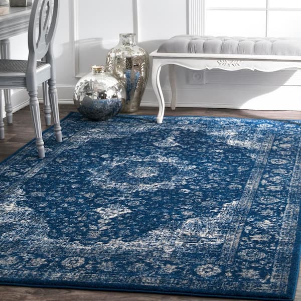 Verona Vintage Persian Dark Blue 8 ft. Square Rug
