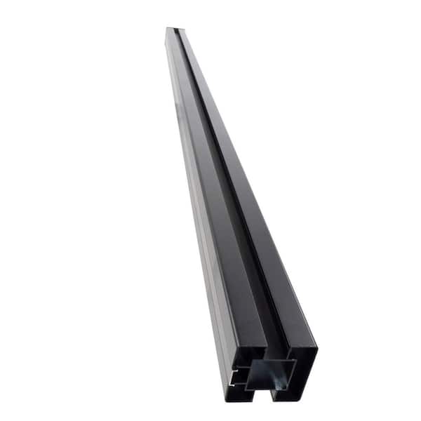 3.15 in. x 3.15 in. x 5.9 ft. Black Aluminum End Post Kit For Horizontal Installation 1-Pack