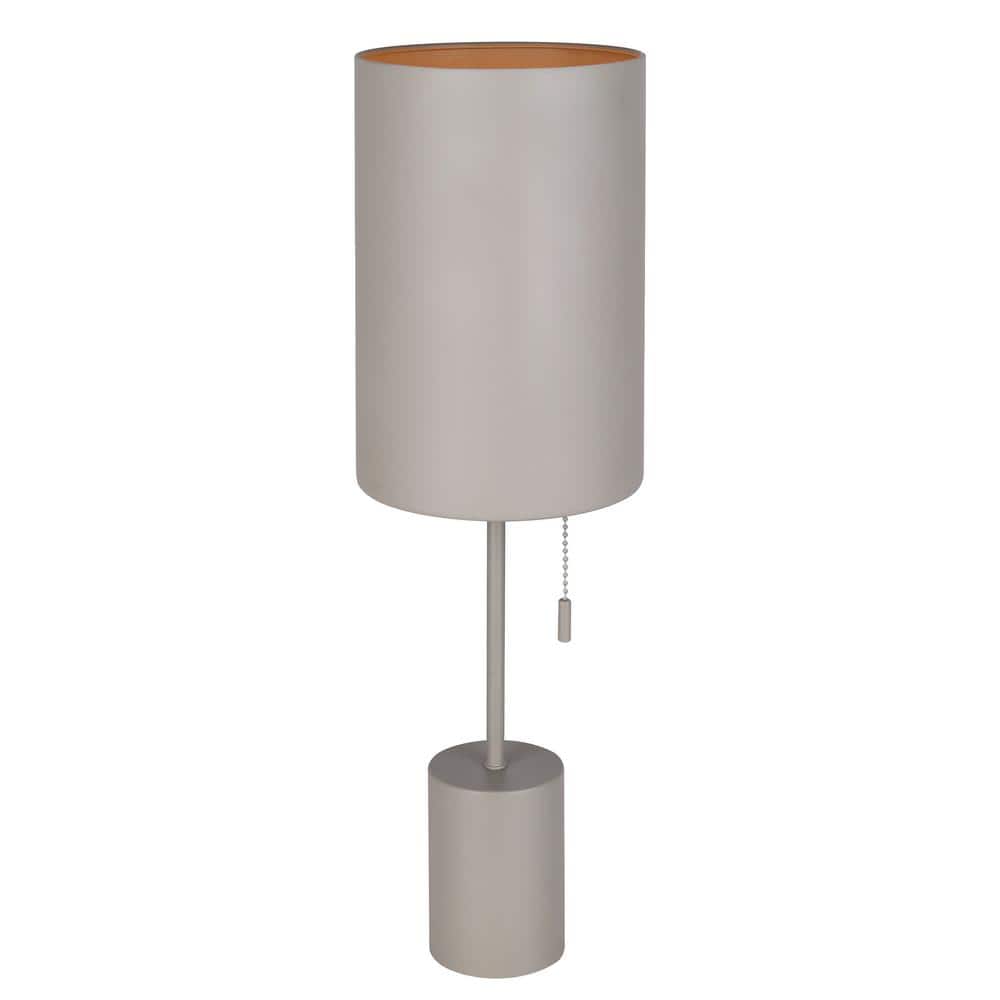 Flint 23 in. Grey Table Lamp with Gray Metal Shade and Pull Chain Switch price history on PriceWatchPro