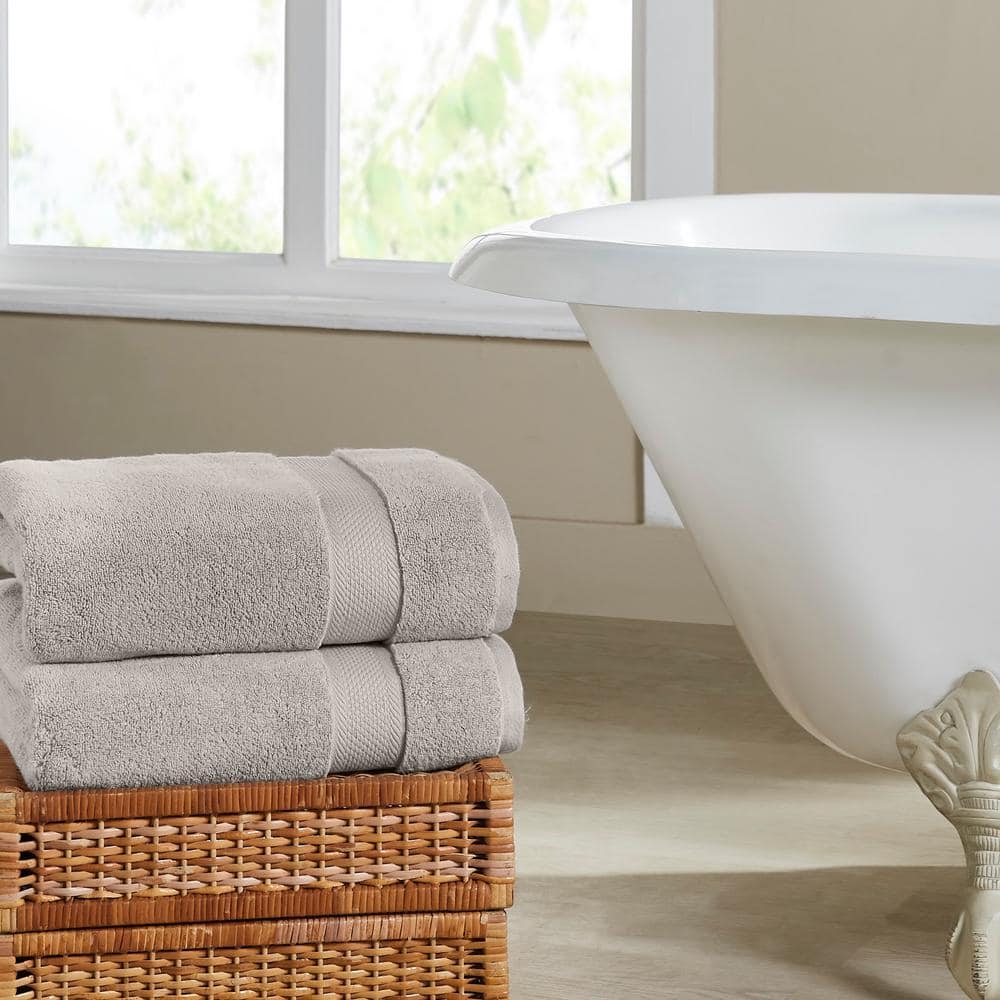 Stone Gray Luxury Quick-Dry 6-Piece Cotton Towel Set