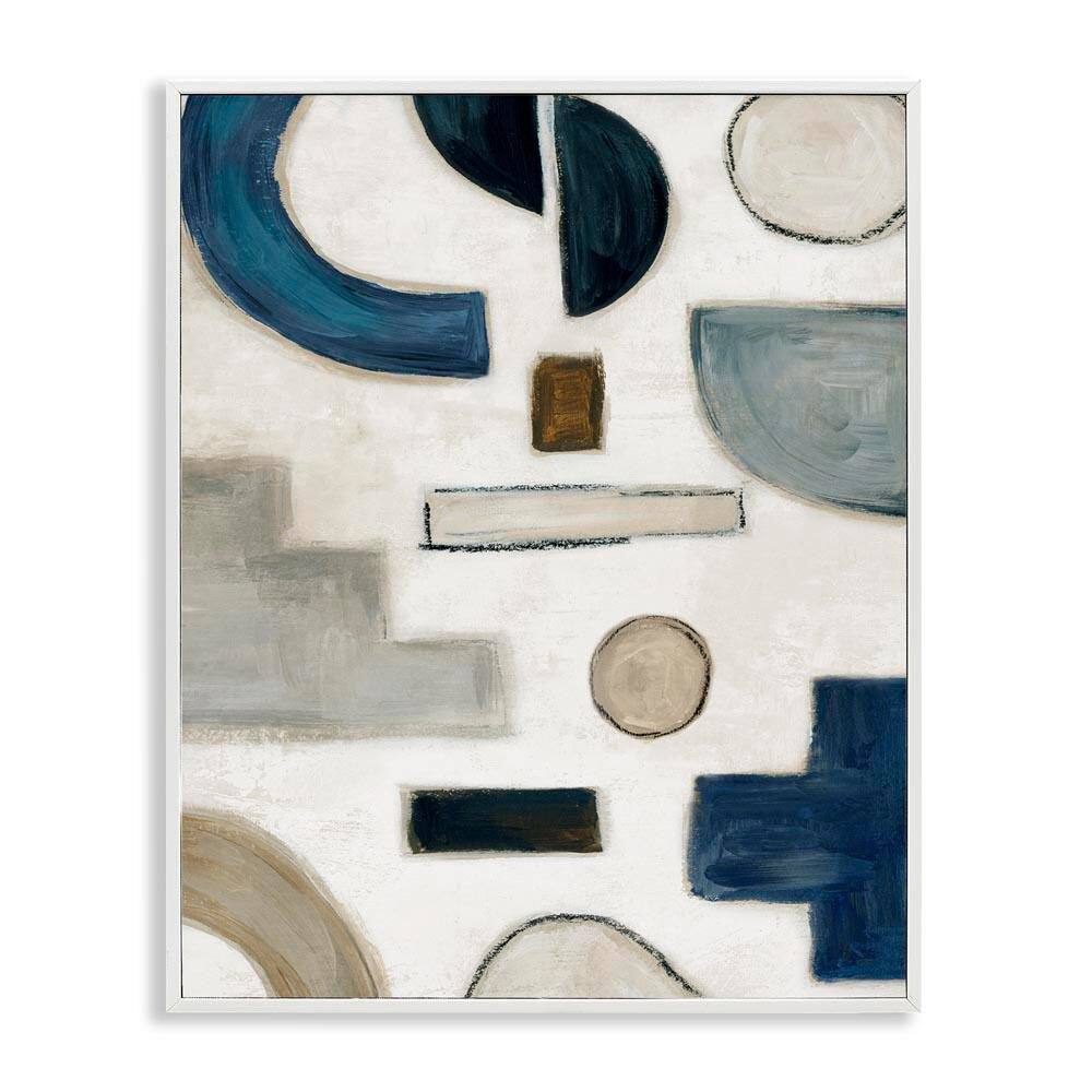 Neutral Shapes Blue and Beige by Emma Peal White Framed Abstract Giclee Art Print 20 in. x 16 in. price history on PriceWatchPro