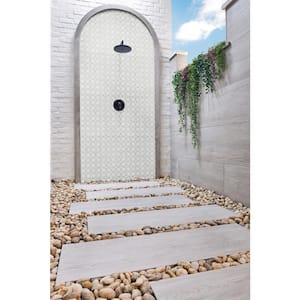 Bianco Gridwork 12 in. x 12 in. Polished Marble Floor and Wall Tile (10 sq. ft./Case)