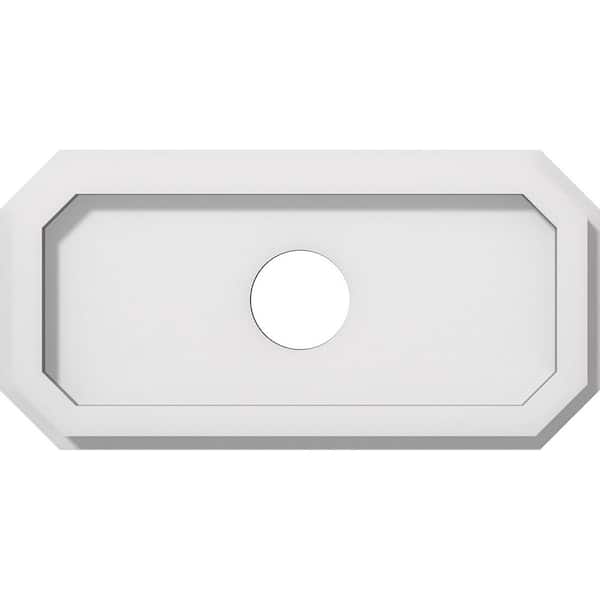Ekena Millwork 1 in. P X 12 in. W X 6 in. H X 2 in. ID Emerald Architectural Grade PVC Contemporary Ceiling Medallion