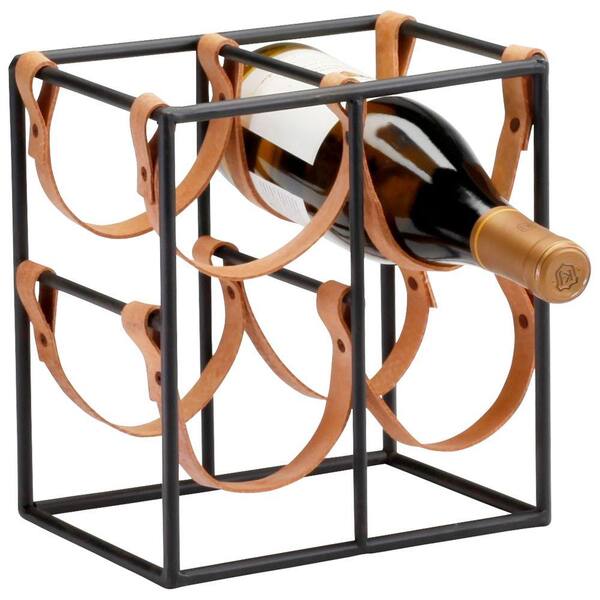 Filament Design Prospect 9.5 in. x 8.75 in. Iron and Leather Wine Rack
