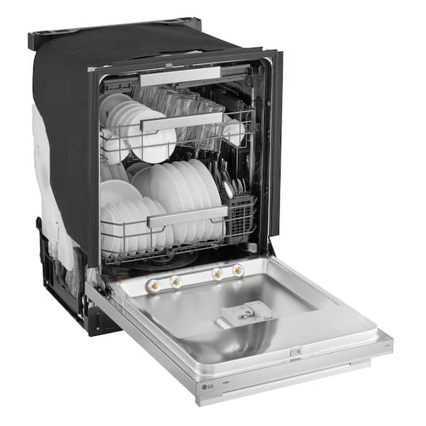 24 in. Printproof Stainless Steel FlushFit Smart Top Control Dishwasher with 1-Hour Wash & Dry Cycle