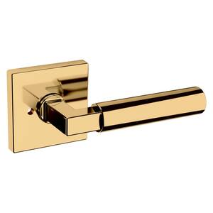 Privacy L029 Lifetime Polished Brass Bed/Bath Door Handle Lever with R017 Rose