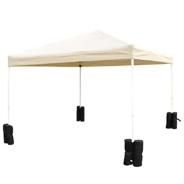 maocao hoom 0.4 ft. x 0.4 ft. Outsunny 33 lbs. Canopy Weights Bags for Stability Sandbag Anchor for Gazebo PopUp Tent Set of 4 Black