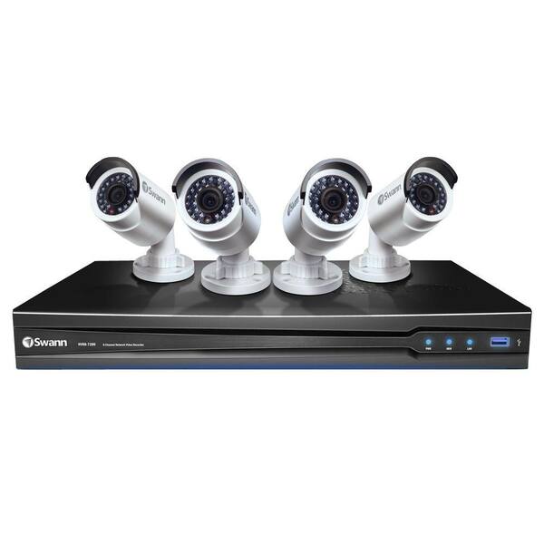 Swann 8-Channel Network Video Recorder with Smartphone Viewing and 4 x NHD-820 Camera