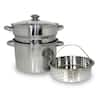 ExcelSteel 4-Piece 12 Qt. Professional 18/10 Stainless Steel Multi-Cooker  with Lid 529 - The Home Depot