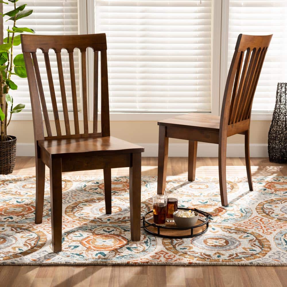 Walnut Brown Minette Wood & Cane Low Arm Chair