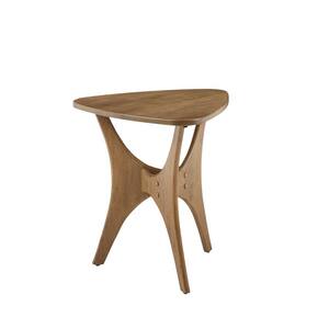 Blaze Light Brown 21 in. W x 20 in. D x 20.75 in. H Triangle MDF Wood Side Table