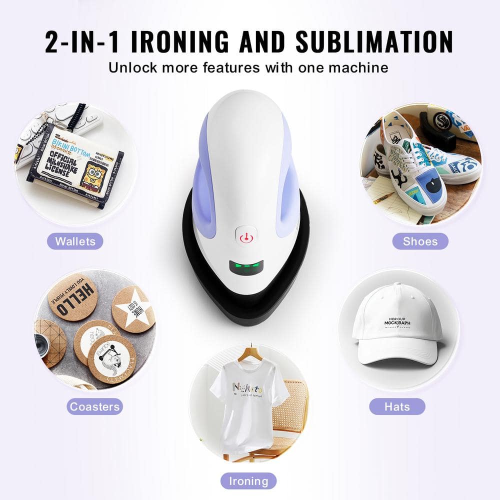 Compact Blue and White Aluminum Mini Heat Press Machine