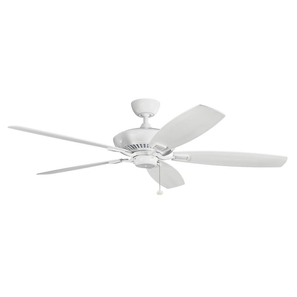 KICHLER Canfield XL 60 in. Indoor White Downrod Mount Ceiling Fan with ...