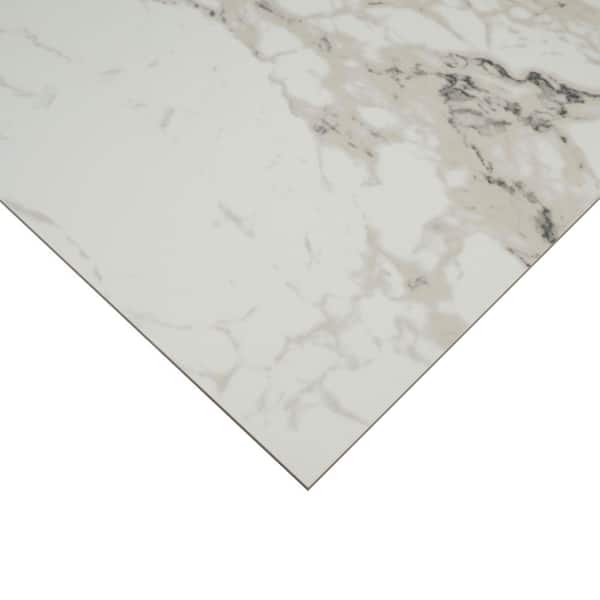 Home Decorators Collection - Crystal Bianco 32 in. x 32 in. Polished Porcelain Marble Look Floor and Wall Tile (21.33 sq. ft./Case)
