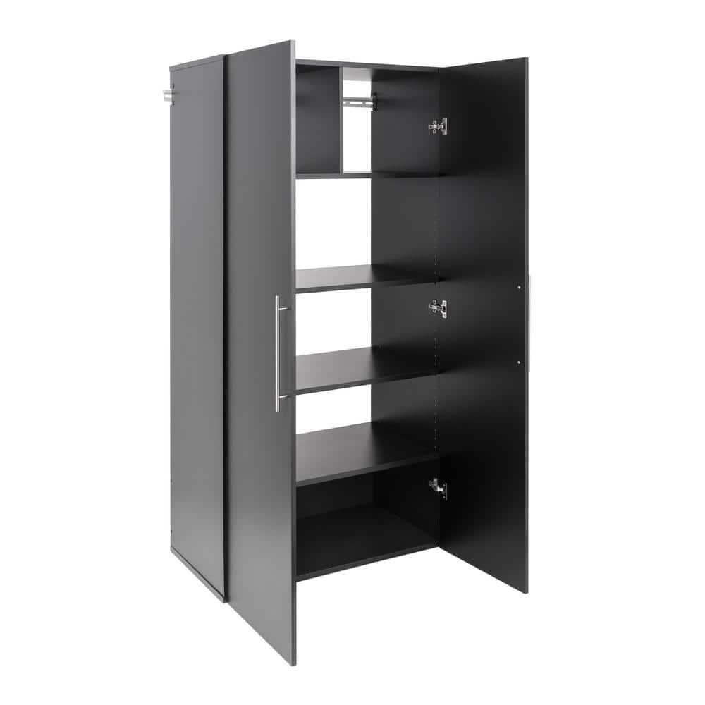 Prepac Black Large Adjustable Shelving Storage Cabinet