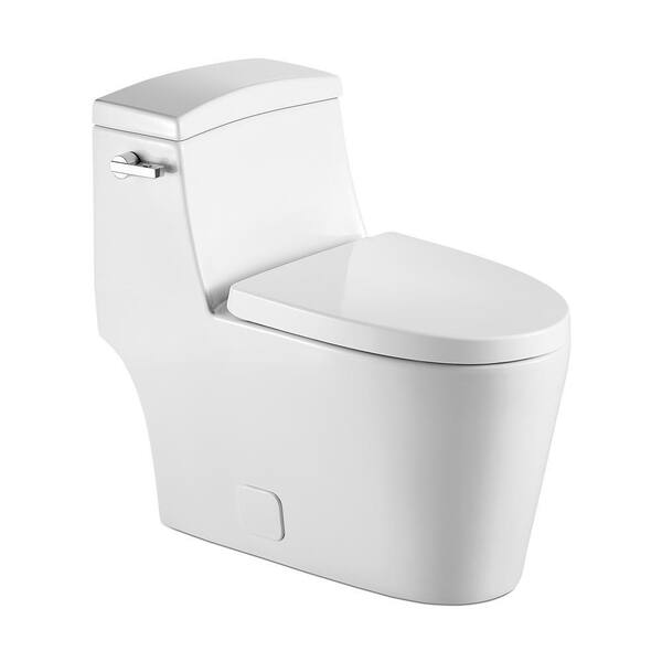 Unbranded Candy 1-Piece 1.28 GPF Single Flush Elongated Toilet in White, Seat Included