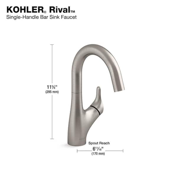 Rival Single-Handle Bar Sink Faucet in Vibrant Stainless