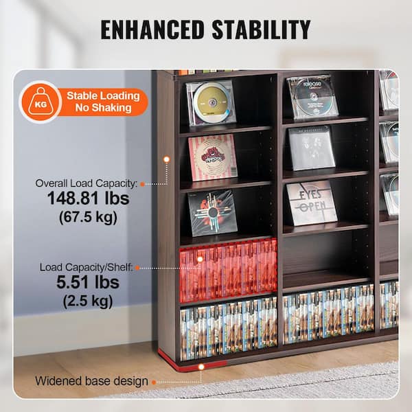 SVOPES Media Storage Cabinet, 9-Layer DVD Shelf for 756 CDs