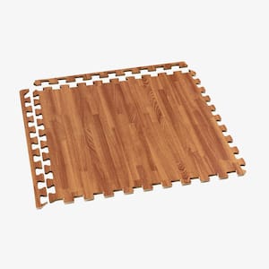 Mahogany Thick Printed Wood Grain 24 in. x 24 in. x 5/8 in. Interlocking EVA Foam Flooring Gym Mat 4 Tiles, 16 sq. ft.