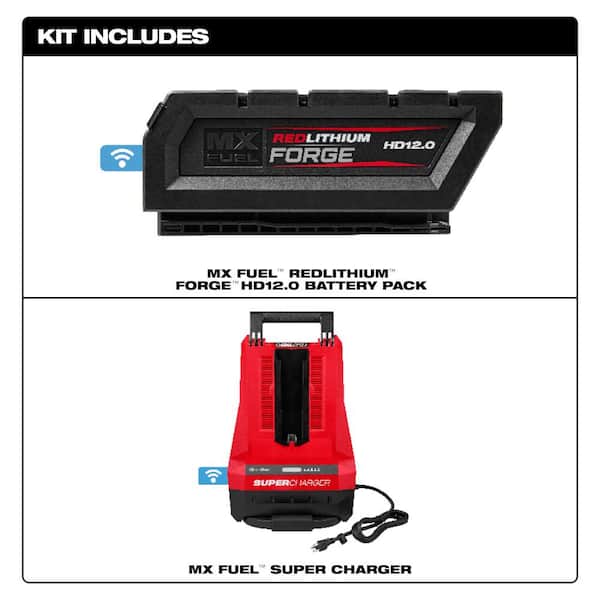 MX FUEL Lithium-Ion REDLITHIUM FORGE HD12.0 Battery Pack with MX FUEL Super Charger Expansion Kit
