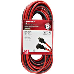 50 ft. 14/3 Indoor/Outdoor Extension Cord, Red and Black