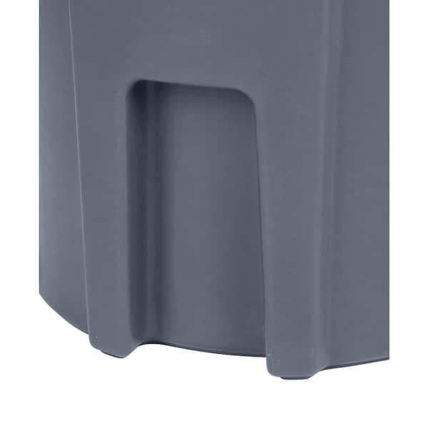 Toter - 44 Gal. Round Trash Can with Lift Handle-Dark Gray Granite