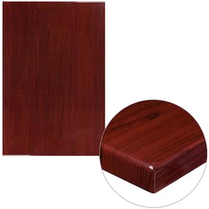 30 in. x 45 in. High-Gloss Mahogany Resin Table Top with 2 in. Thick Drop-Lip