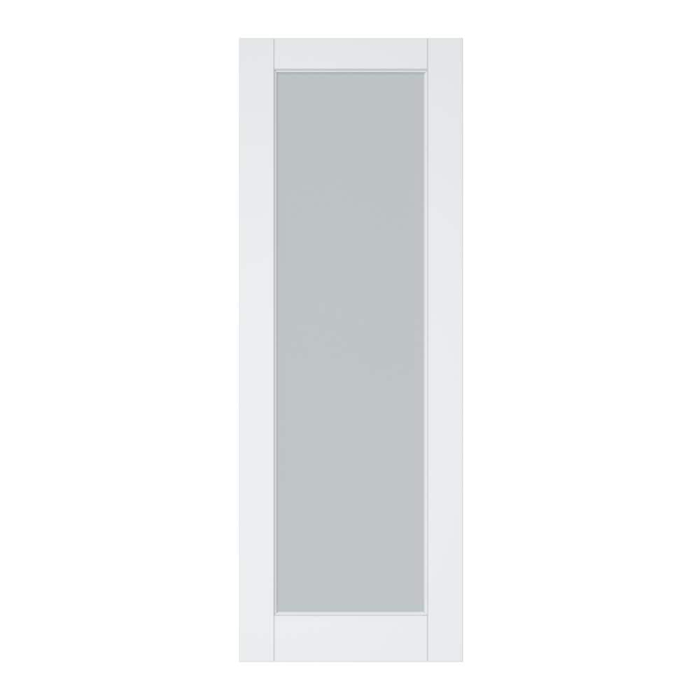 ARK DESIGN 28 in. x 80 in. White Primed 1 Tempered Frosted Glass Lite ...