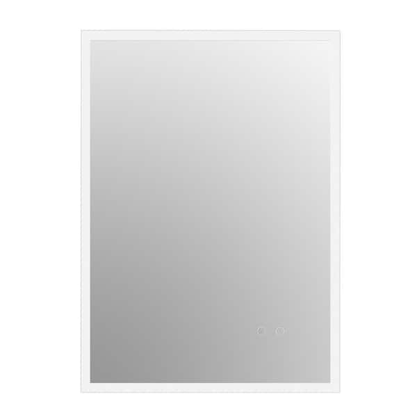 Boosicavelly 20 in. W x 28 in. H Rectangular Frameless Anti-Fog Wall Mounted LED Bathroom Vanity Mirror in White