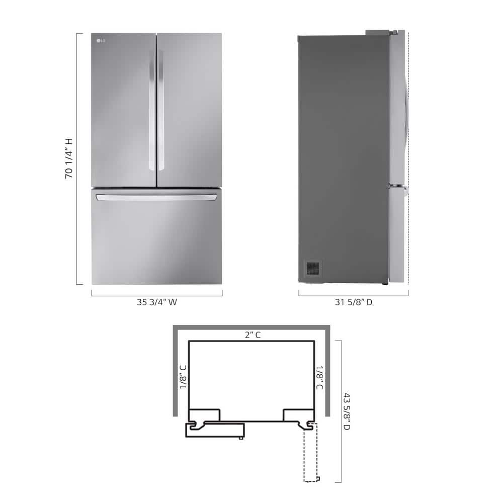 27 Cu. Ft. Stainless Steel Smart French Door Refrigerator with Ice Maker