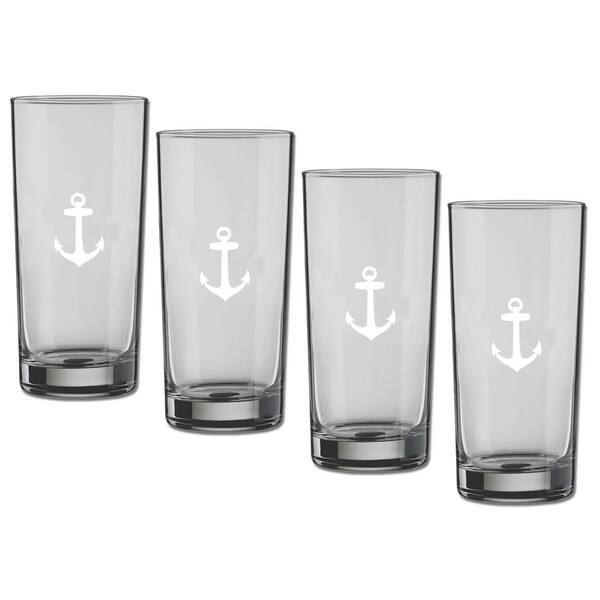 Kraftware Kasualware Anchor 16 oz. Highball Glass (Set of 4)