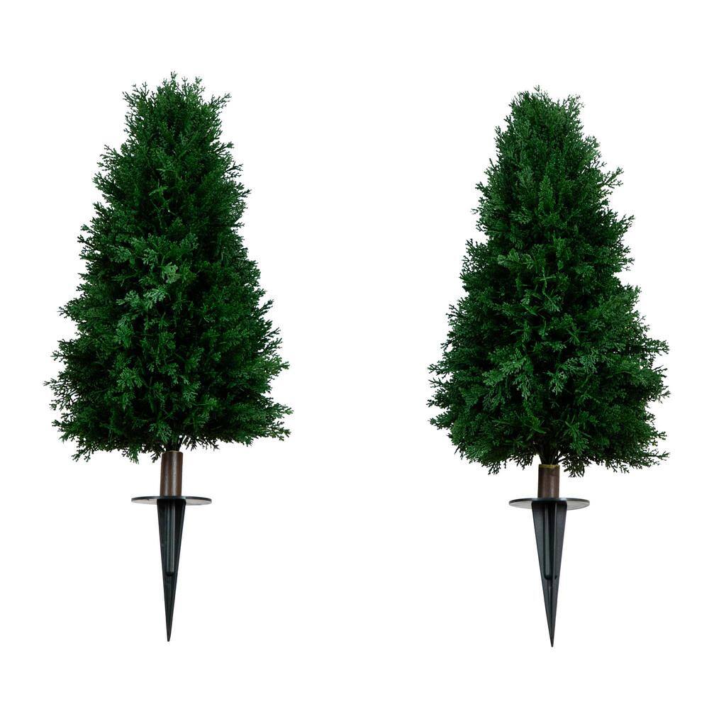 2.5 ft. UV Resistant Artificial Cedar Plant with Integrated Ground Stake (Indoor/Outdoor) - Set of 2 price history on PriceWatchPro