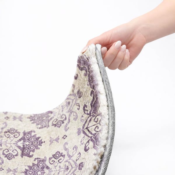 Dream Shag Premium Machine Washable Abstract ADS759 Purple 9 ft. x 12 ft. Area Rug