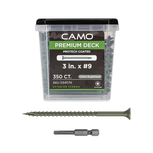 CAMO 3 in. #9 Green Star Drive Exterior Bugle Head Wood Deck Screws (350-Count)