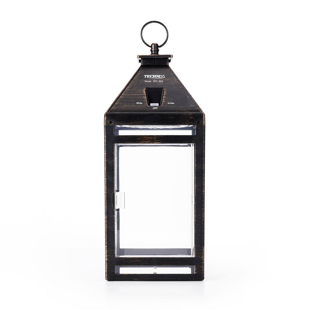14" White Solar LED Lantern Sconce with Clear Panels