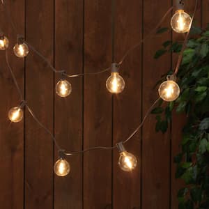 Gerson Outdoor 15 ft. Solar Edison Bulb LED Patio String Light