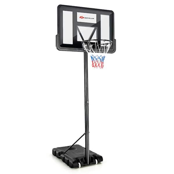 Costway 43.5 in. x 35 in. Portable Basketball Hoop Stand Adjustable Height with Shatterproof Backboard Wheels
