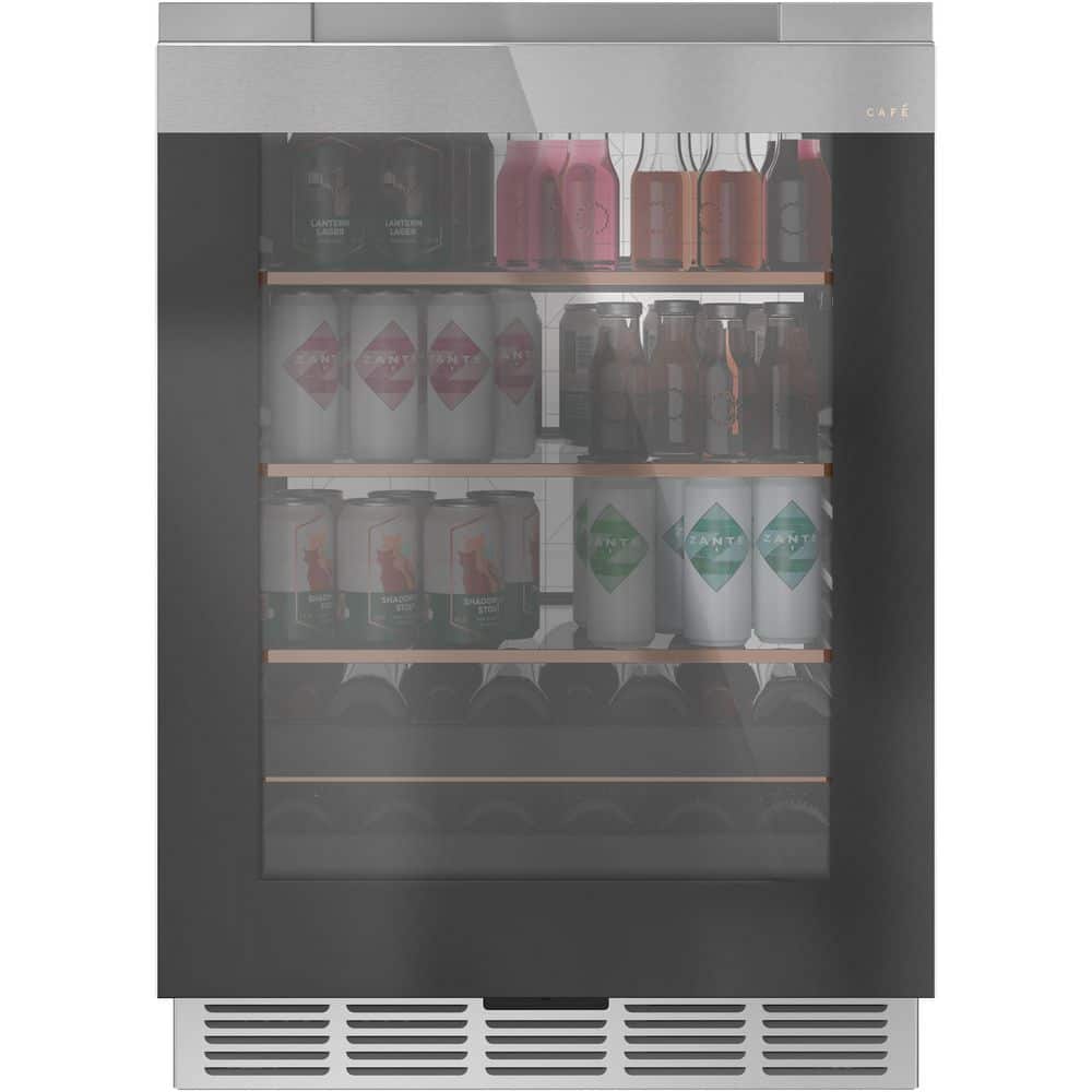 24 in. Smart 14-Bottle Wine and 126-Can Beverage Cooler with Smart Technology in Platinum Glass, Reversible Doors price history on PriceWatchPro