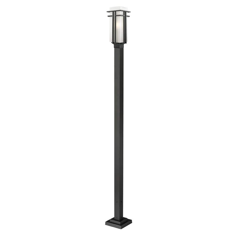 Abbey 1-Light Black 114.25 in. Steel Hardwired Outdoor Weather ...