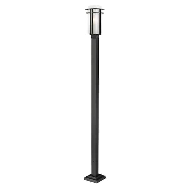 Unbranded Abbey 1-Light Black 114.25 in. Steel Hardwired Outdoor Weather Resistant Post Light Set with No Bulb Included