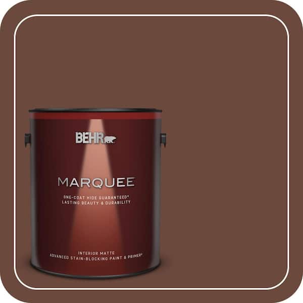 BEHR MARQUEE 1 gal. #BXC-45 Classic Brown Matte Interior Paint & Primer